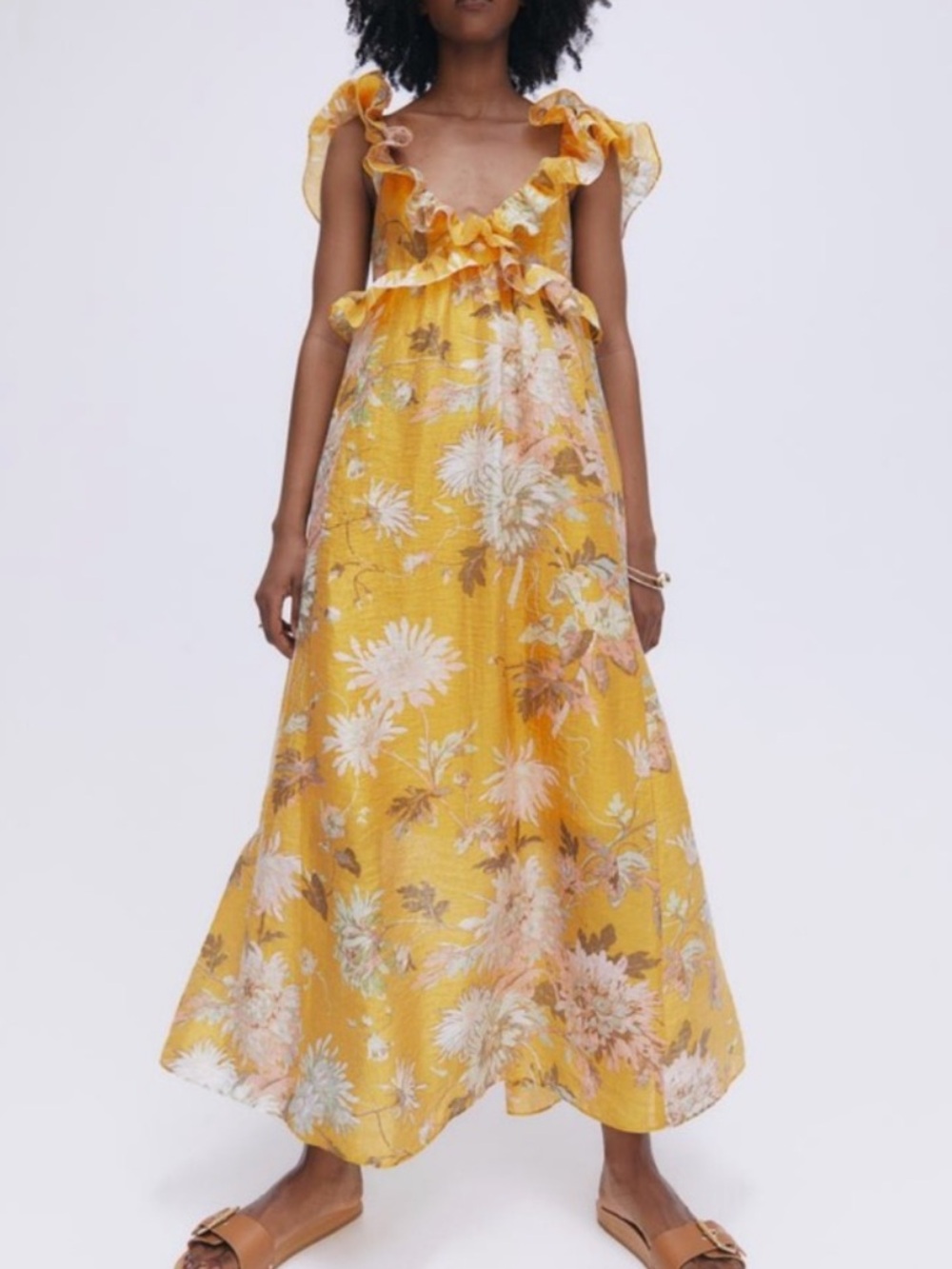 H&M Lyocell Flounced Ruffle Dress Size L, Bundle and Save